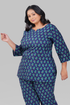 Blue Butta Plus Size Cotton Printed Pyjama Set