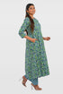 Blue Cotton Printed Kurta Set