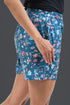 Blue Floral Cotton Printed Shorts