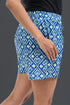 Blue Ikat Cotton Printed Shorts