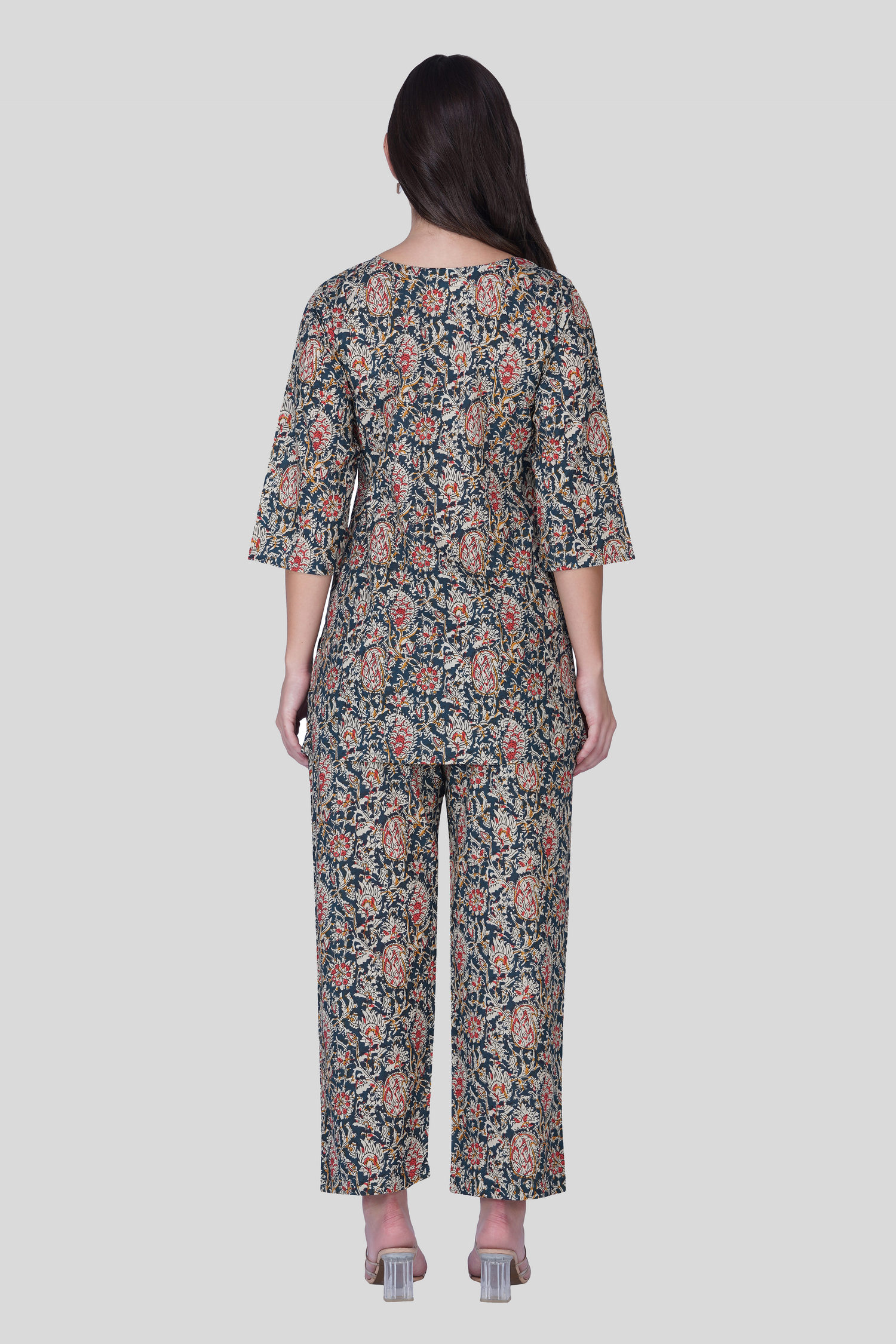 Blue Paisley Cotton Printed Pyjama Set