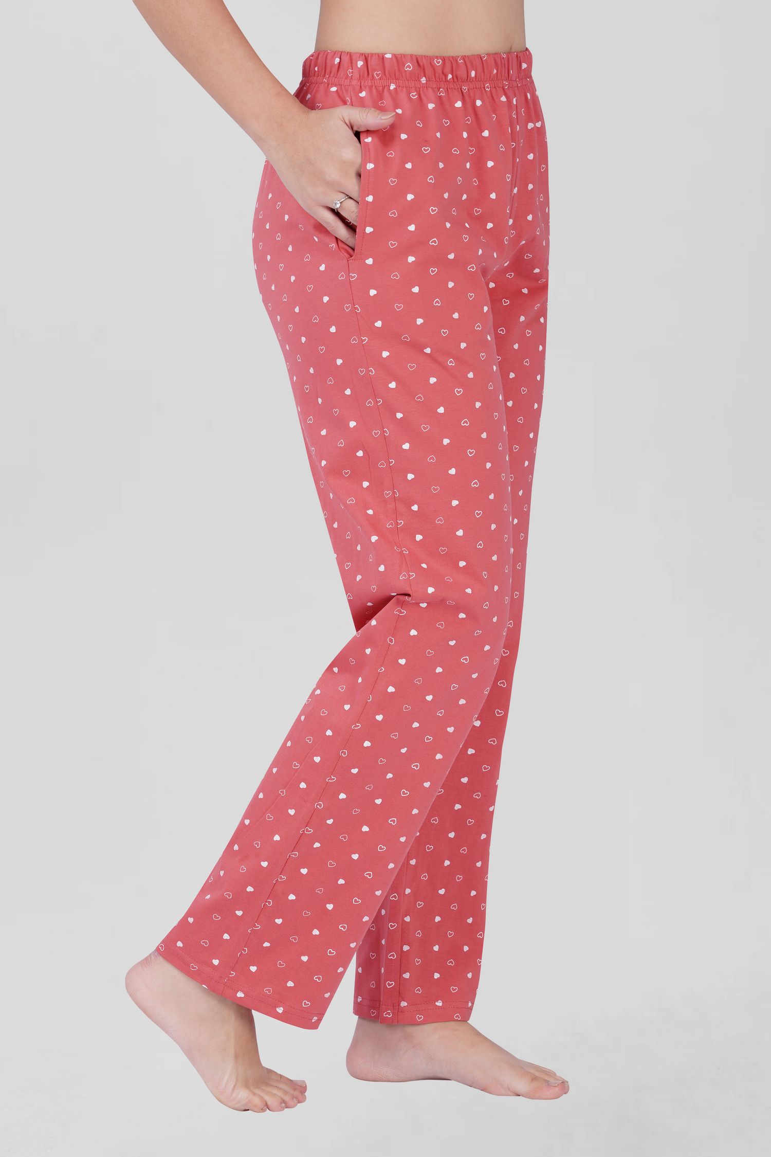 Blush Pink Cotton Printed Pyjama Set