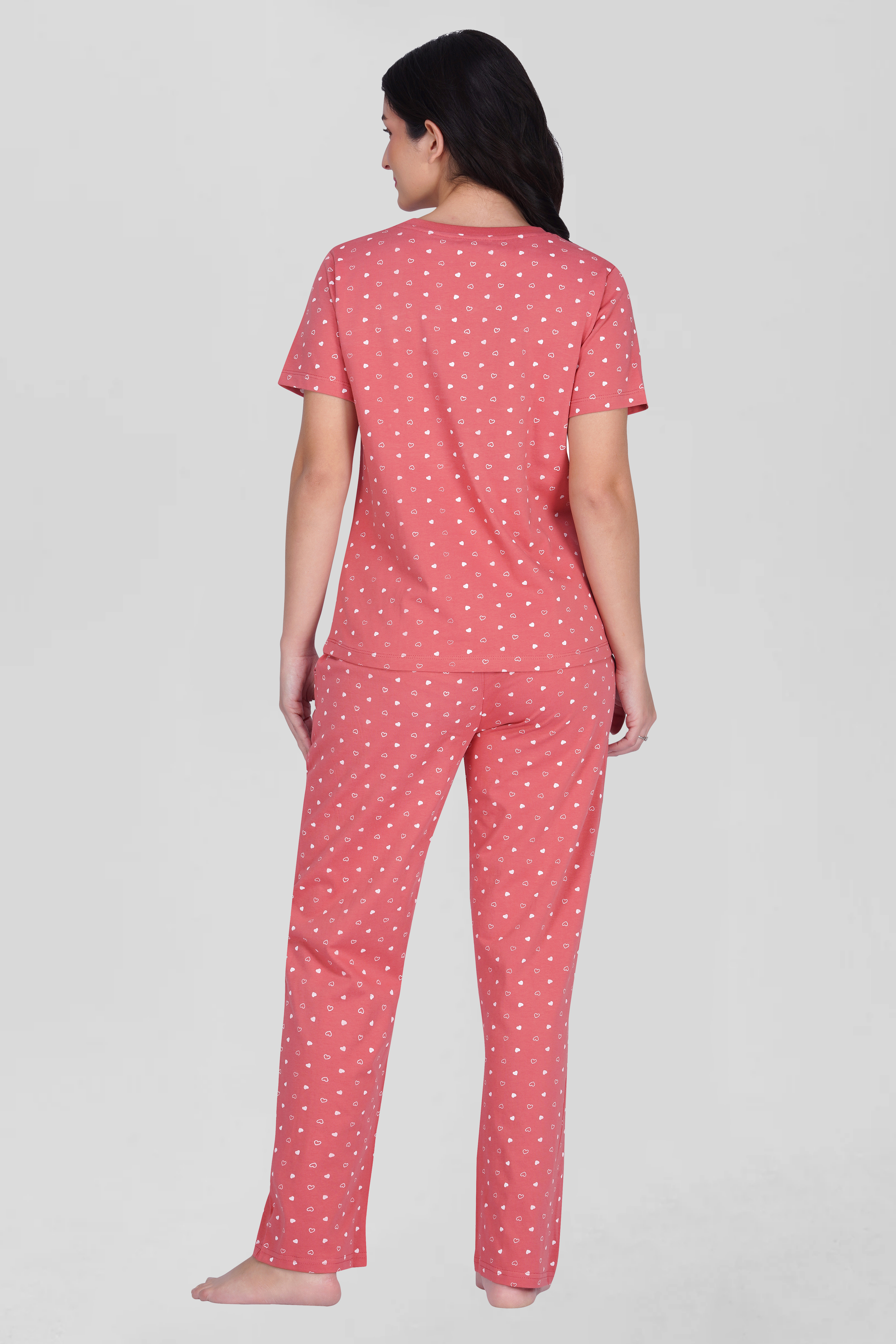 Blush Pink Cotton Printed Pyjama Set