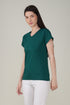 Bottle Green Cotton V-Neck T-Shirt