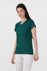 Bottle Green Cotton V-Neck T-Shirt