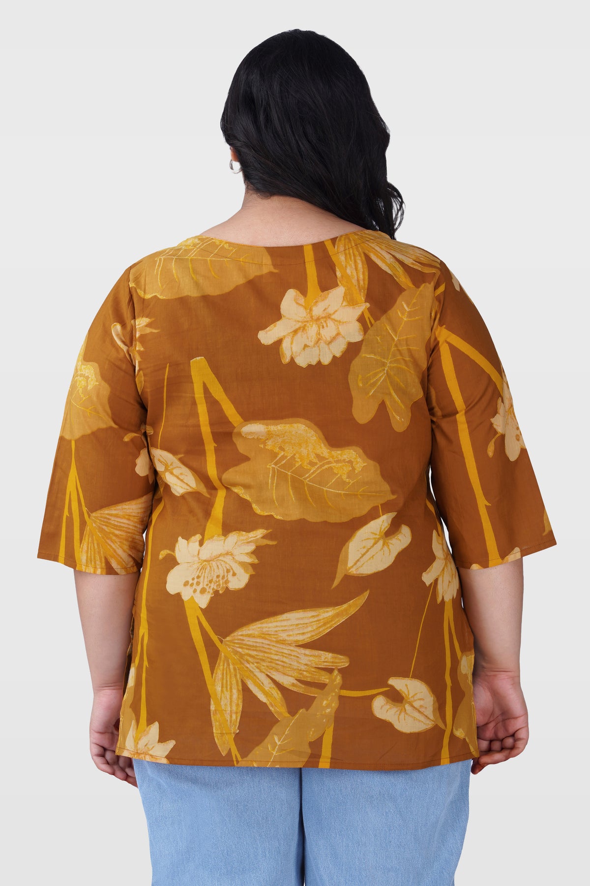 Bronze Plus Size Cotton Printed Kurti