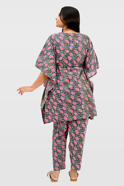 Floral Maternity and Feeding Kaftan Set in Pink