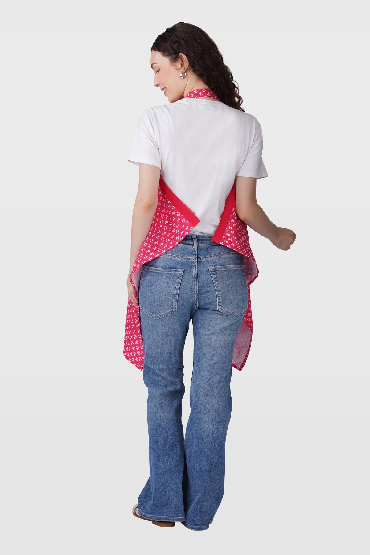 Cerise Pink Cotton Printed Feeding Apron