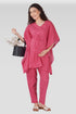 Cerise Pink Cotton Printed Maternity and Feeding Kaftan Set