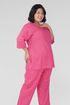 Cerise Pink Plus Size Cotton Printed Pyjama Set