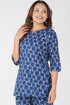 Dark Midnight Blue Cotton Printed Pyjama Set