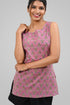 Dusty Lavender Cotton Printed Sleeveless Kurti