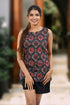 Dark Blue Black Cotton Printed Sleeveless Kurti