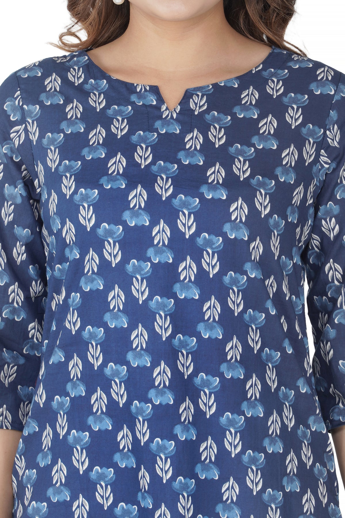 Dark Midnight Blue Cotton Printed Pyjama Set
