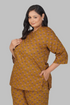 Dark Mustard Plus Size Cotton Printed