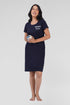 Dark Navy Cotton Printed T-Shirt Nightdress