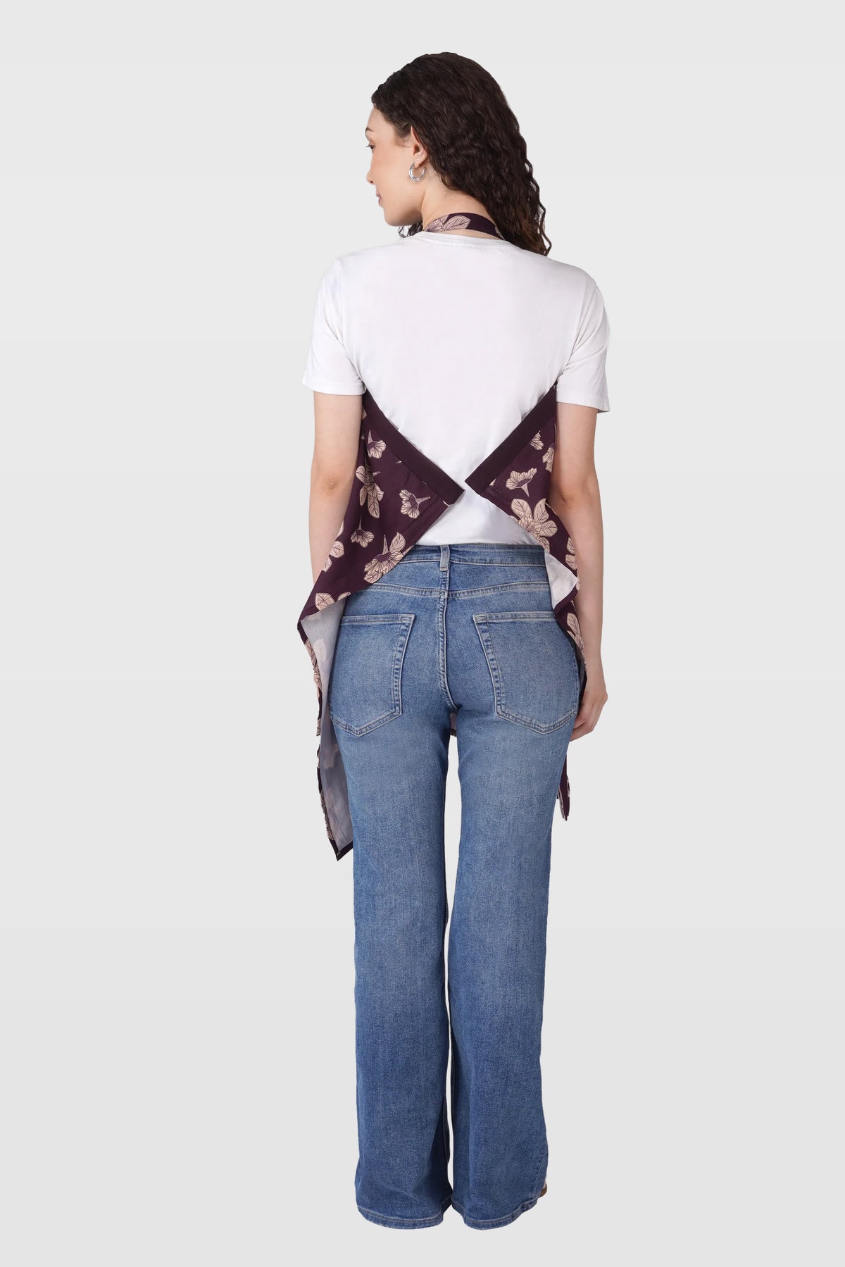 Dark Purple Cotton Printed Feeding Apron