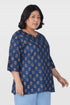 Dark Sapphire Plus Size Cotton Printed Kurti