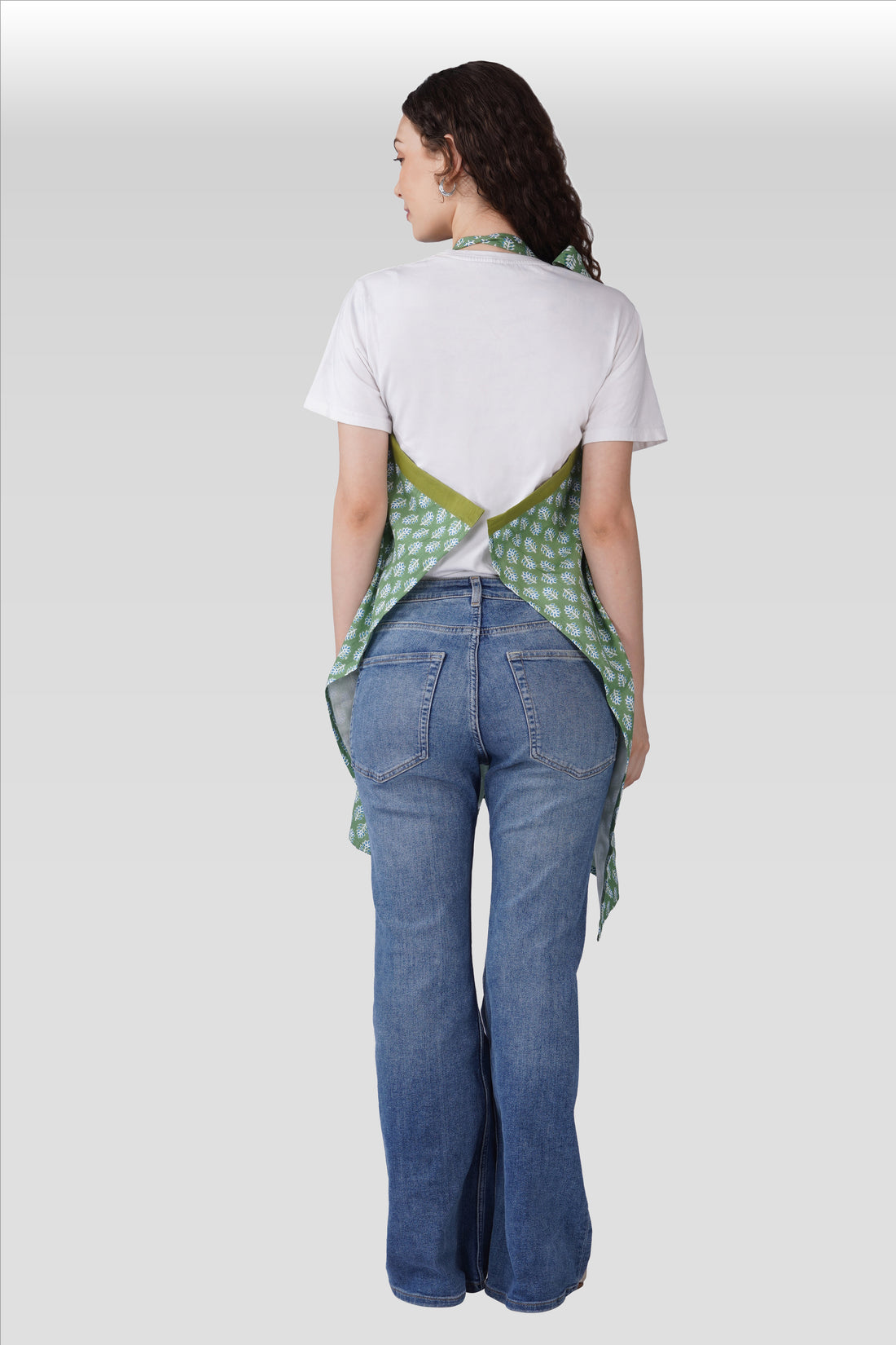 Dark Sea Green Cotton Printed Feeding Apron