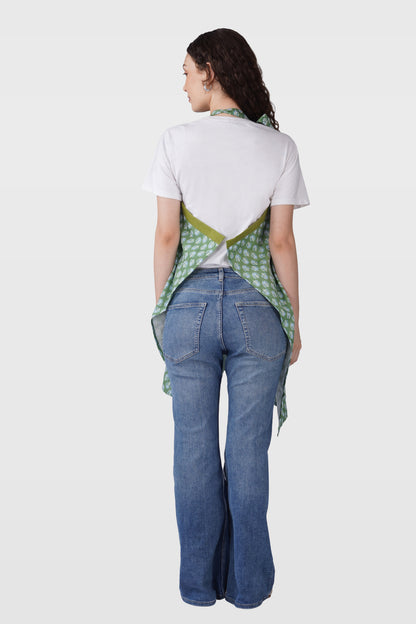 Dark Sea Green Cotton Printed Feeding Apron