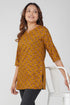 Dark Mustard Cotton Printed Kurti