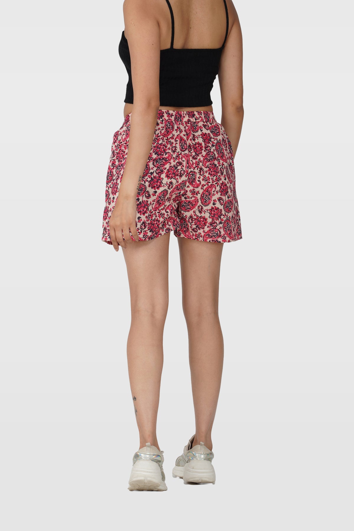 Deep Blush Cotton Printed Shorts