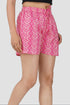 Deep Pink Cotton Printed Shorts