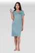 Dusty Teal Cotton Printed T-Shirt Nightdress