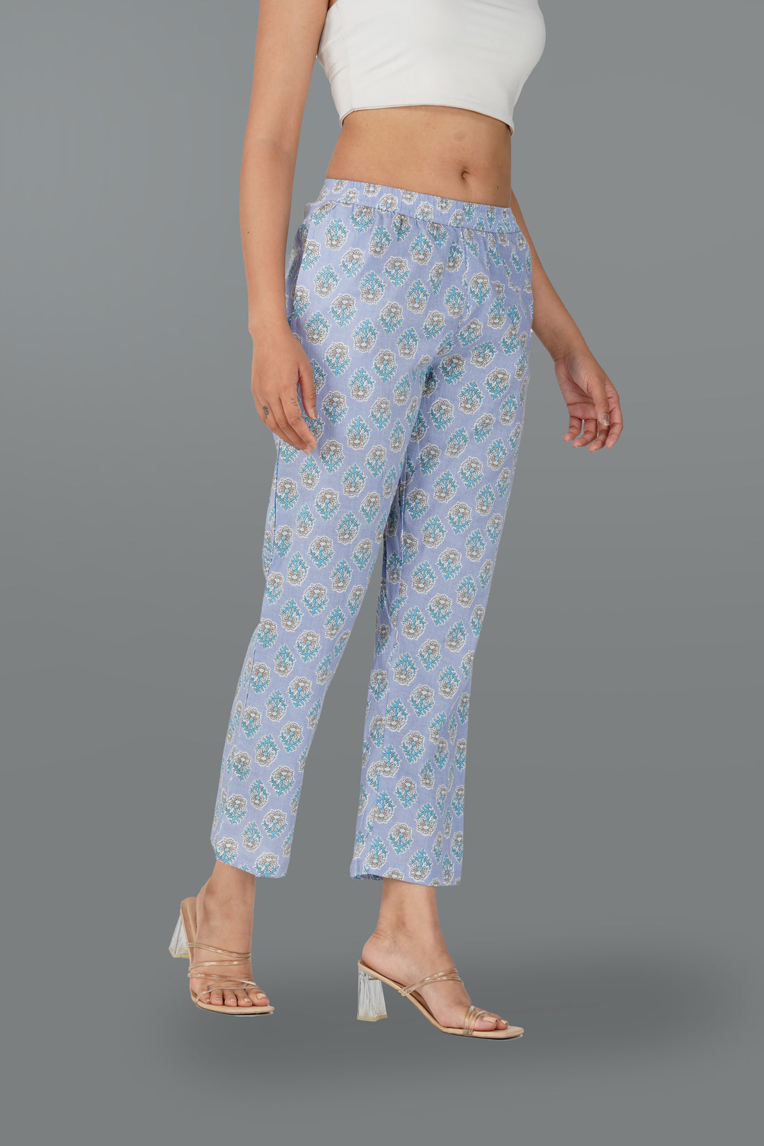 Echo Blue Cotton Printed Bottom