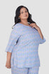 Echo Blue Plus Size Cotton Printed Pyjama Set