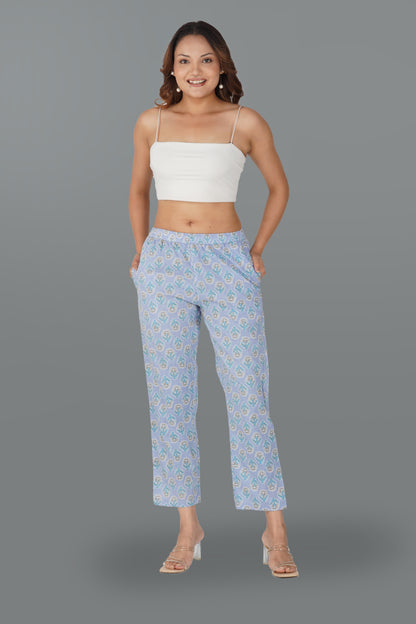 Echo Blue Cotton Printed Bottom