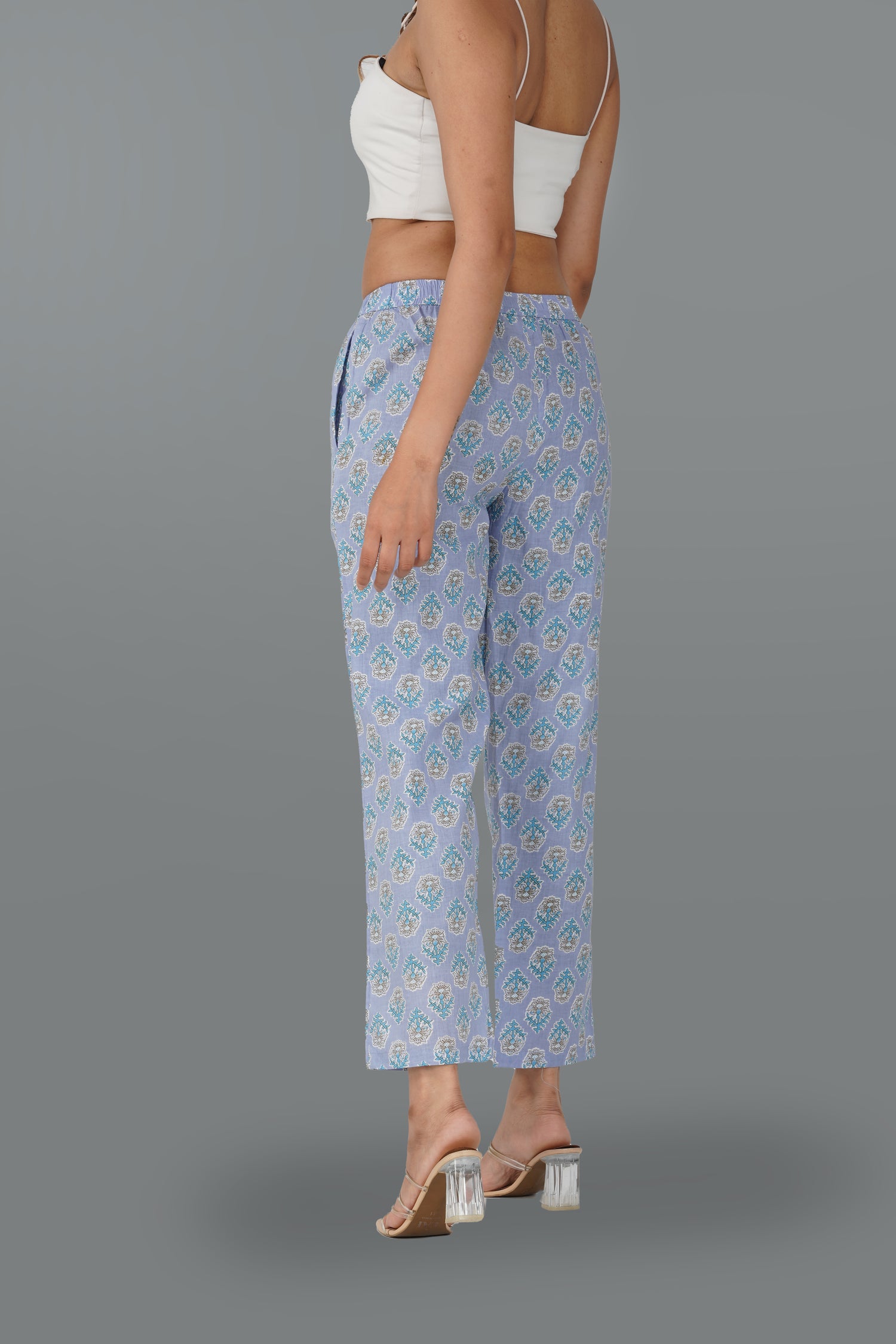 Echo Blue Cotton Printed Bottom