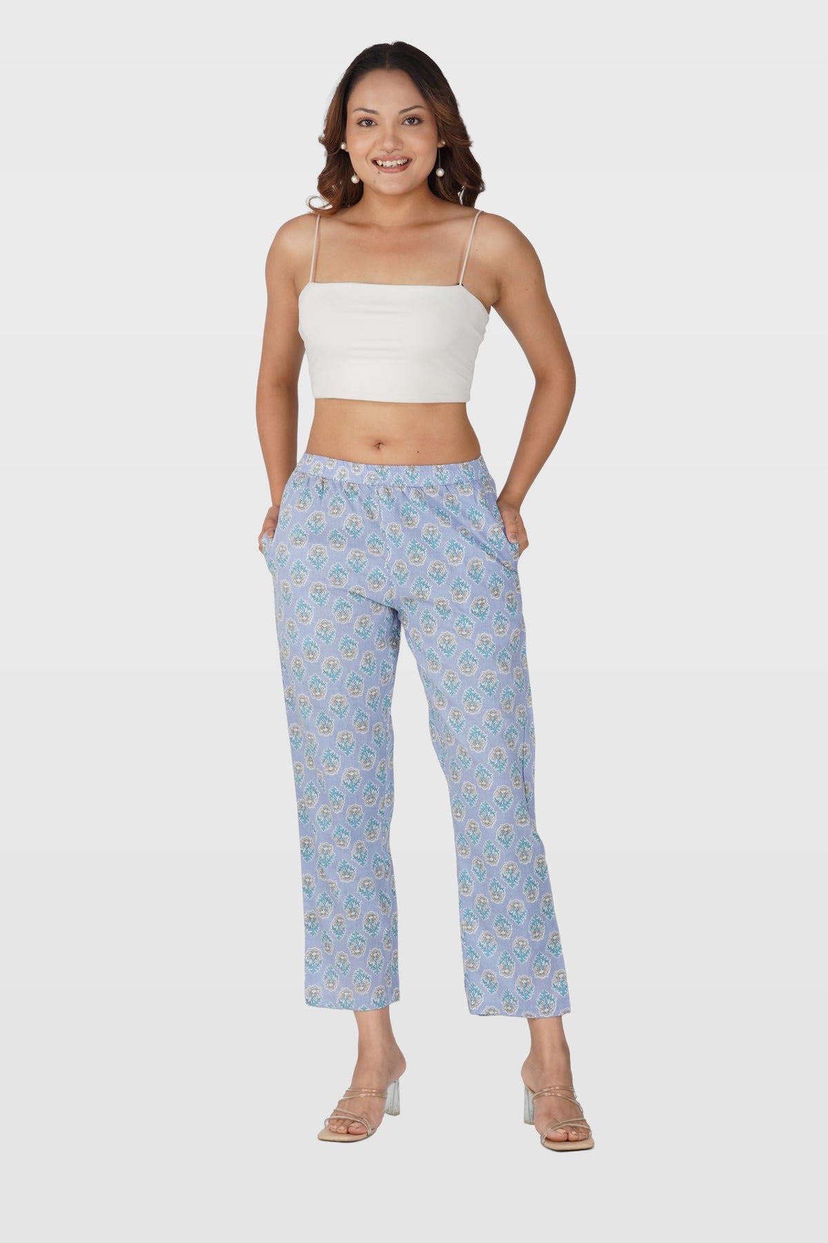 Echo Blue Cotton Printed Bottom