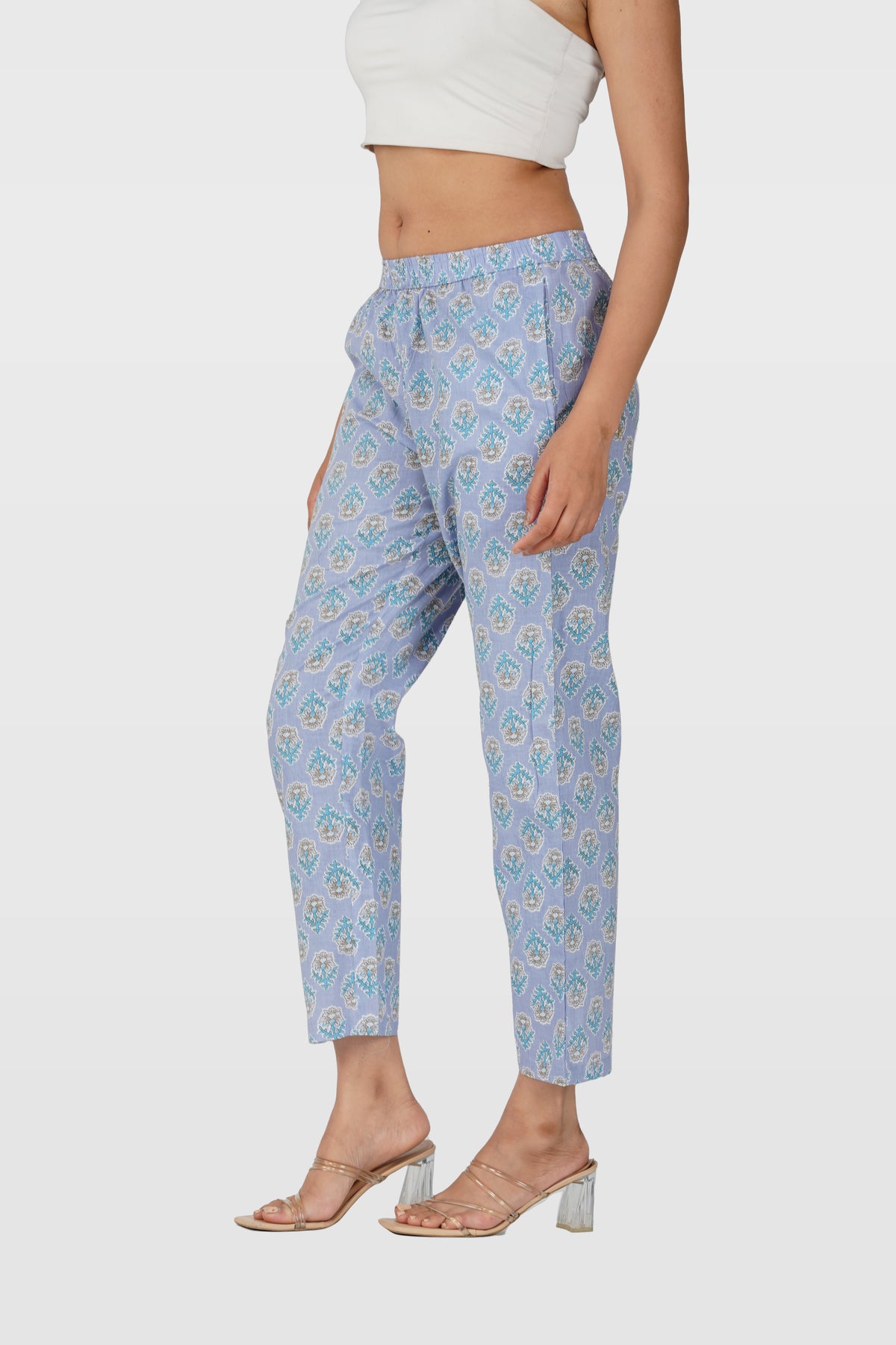 Echo Blue Cotton Printed Bottom