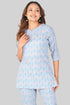 Echo Blue Cotton Printed Pyjama Set