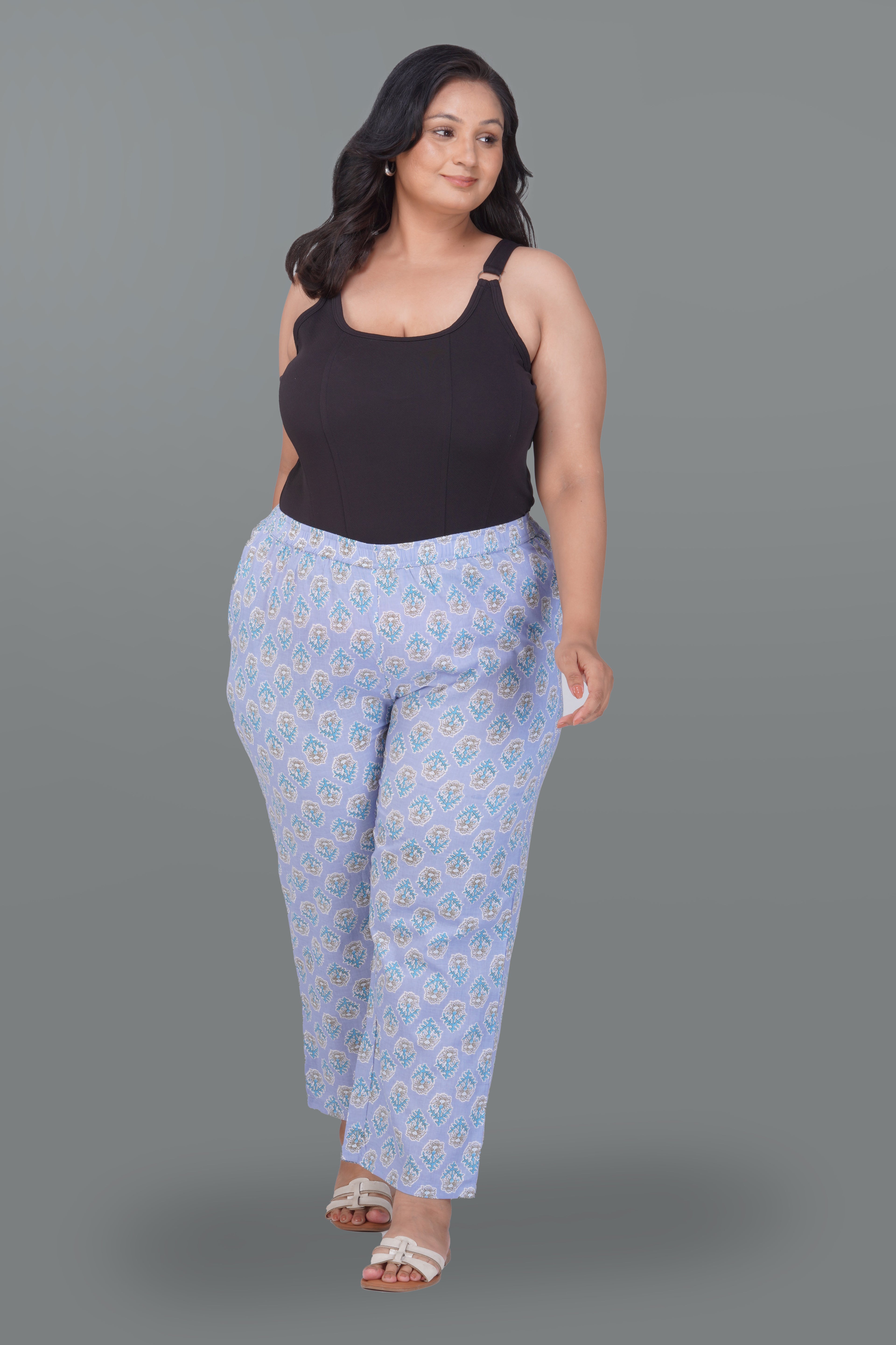 Echo Blue Plus Size Cotton Printed Bottom