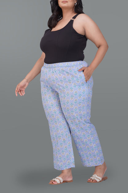 Echo Blue Plus Size Cotton Printed Bottom