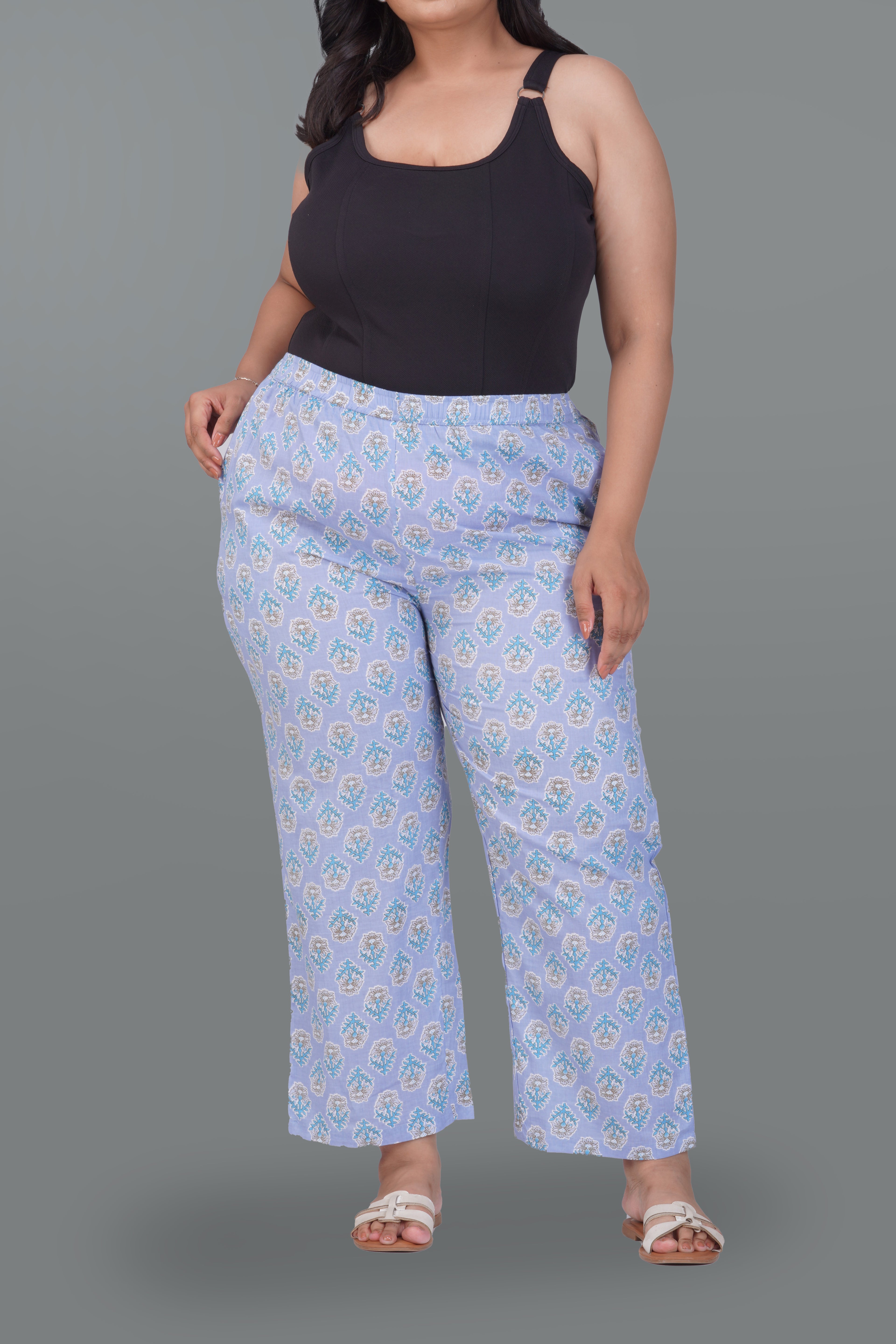 Echo Blue Plus Size Cotton Printed Bottom
