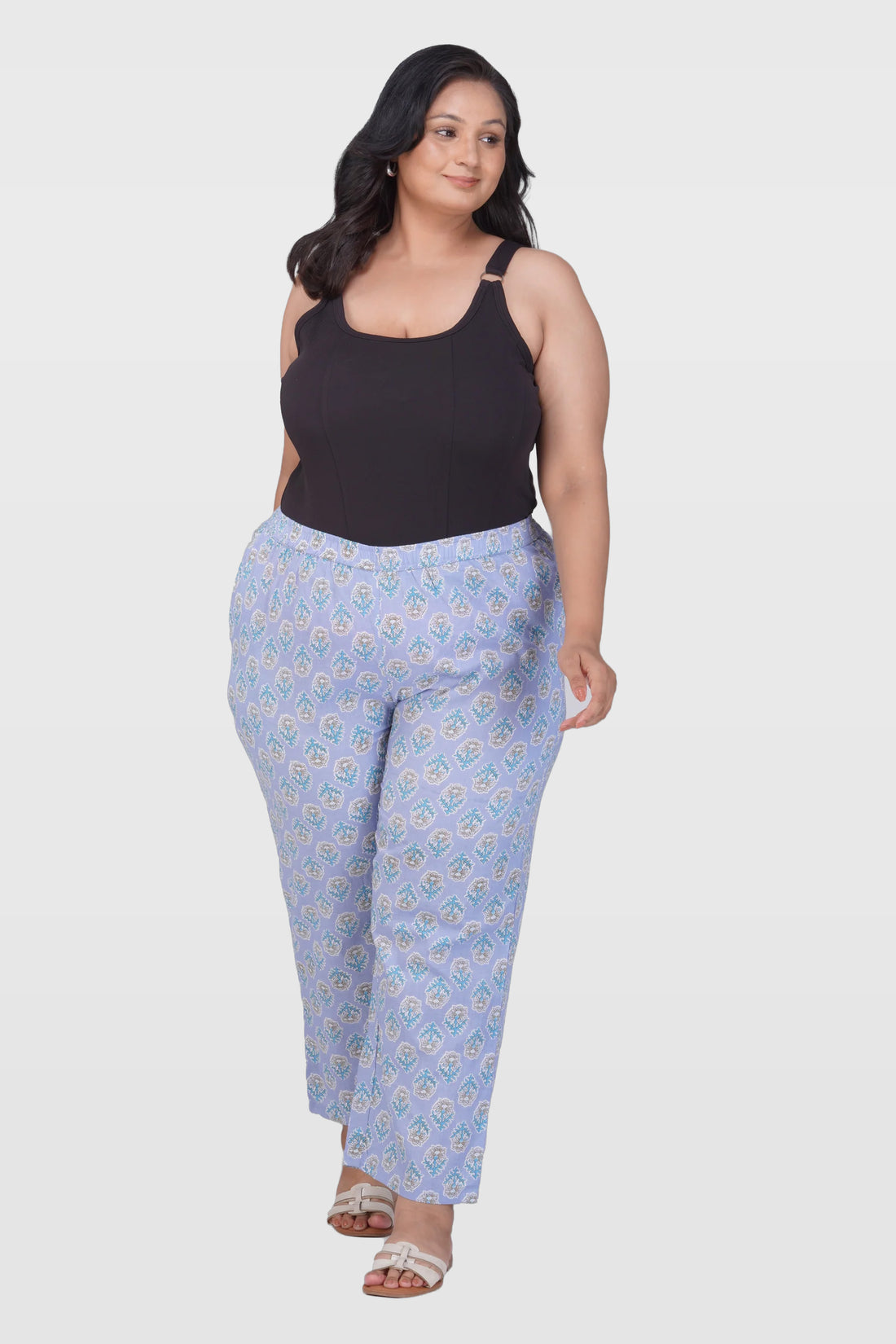 Echo Blue Plus Size Cotton Printed Bottom