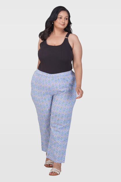 Echo Blue Plus Size Cotton Printed Bottom