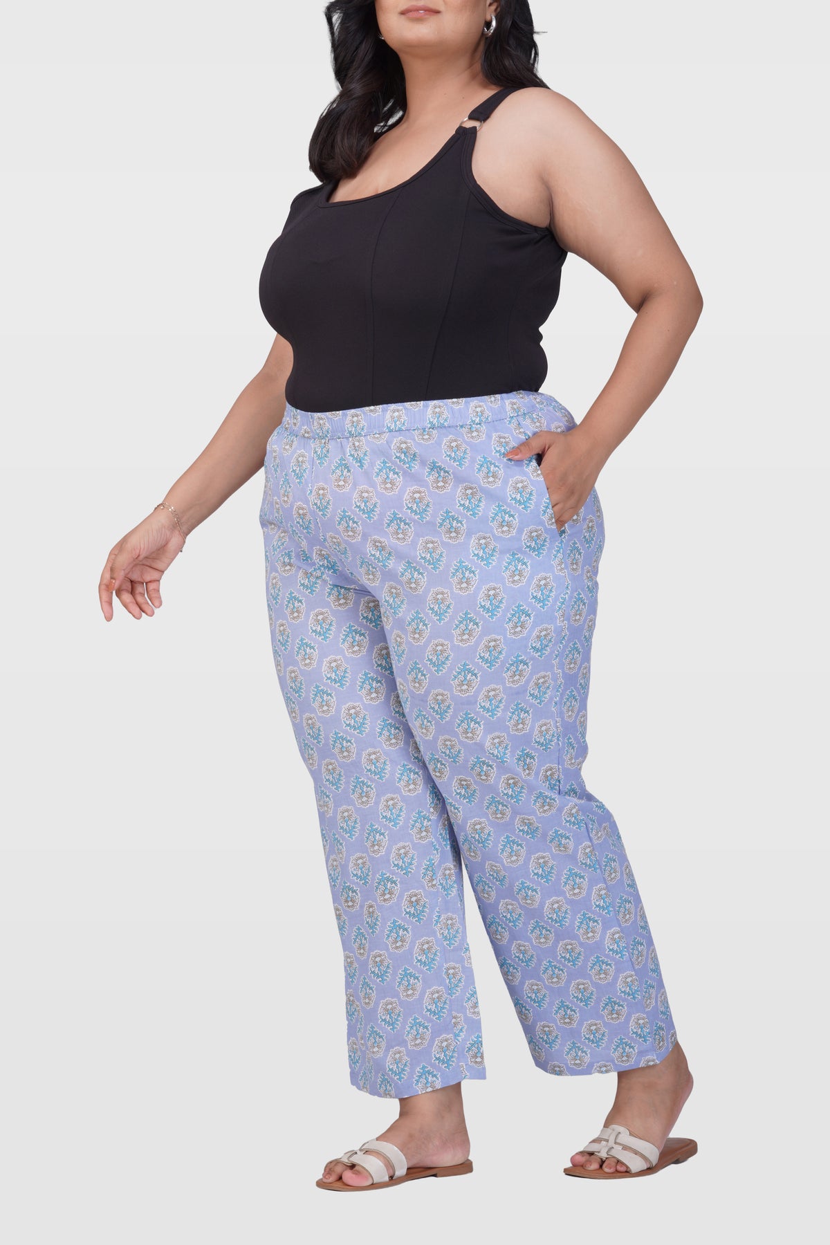 Echo Blue Plus Size Cotton Printed Bottom