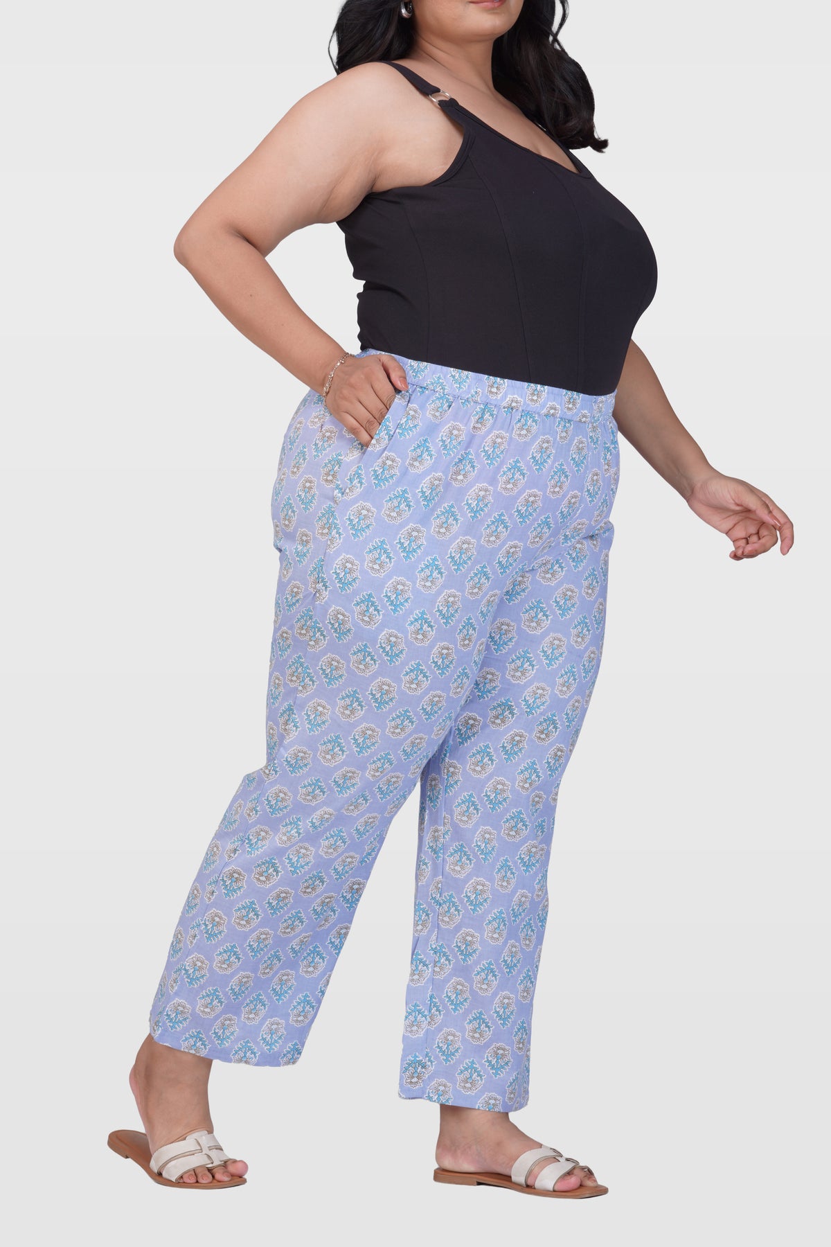 Echo Blue Plus Size Cotton Printed Bottom