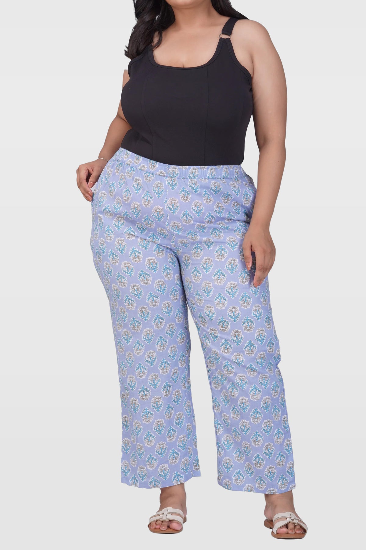 Echo Blue Plus Size Cotton Printed Bottom