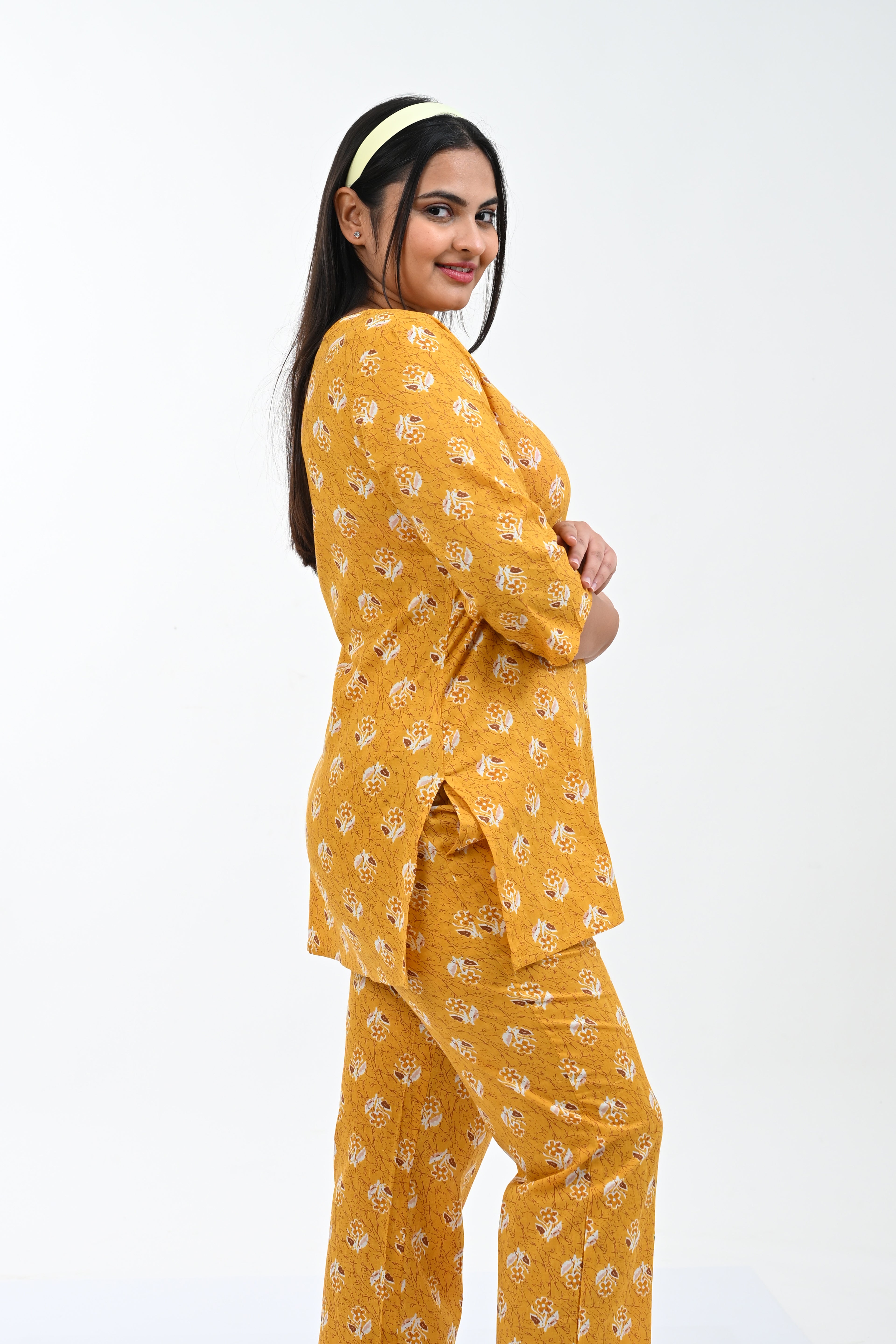Fire Bush Cotton Printed Pyjama Set