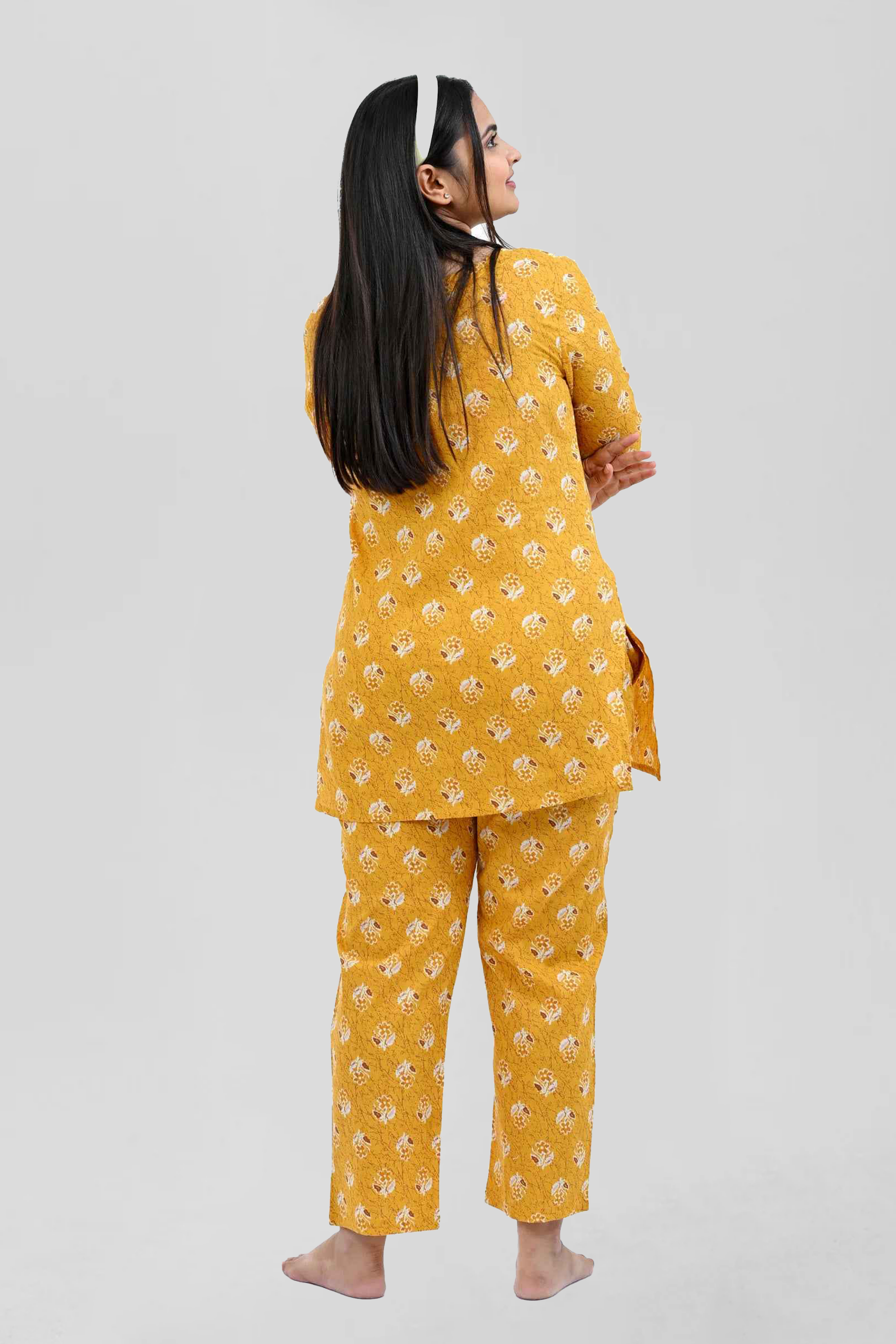 Fire Bush Cotton Printed Pyjama Set