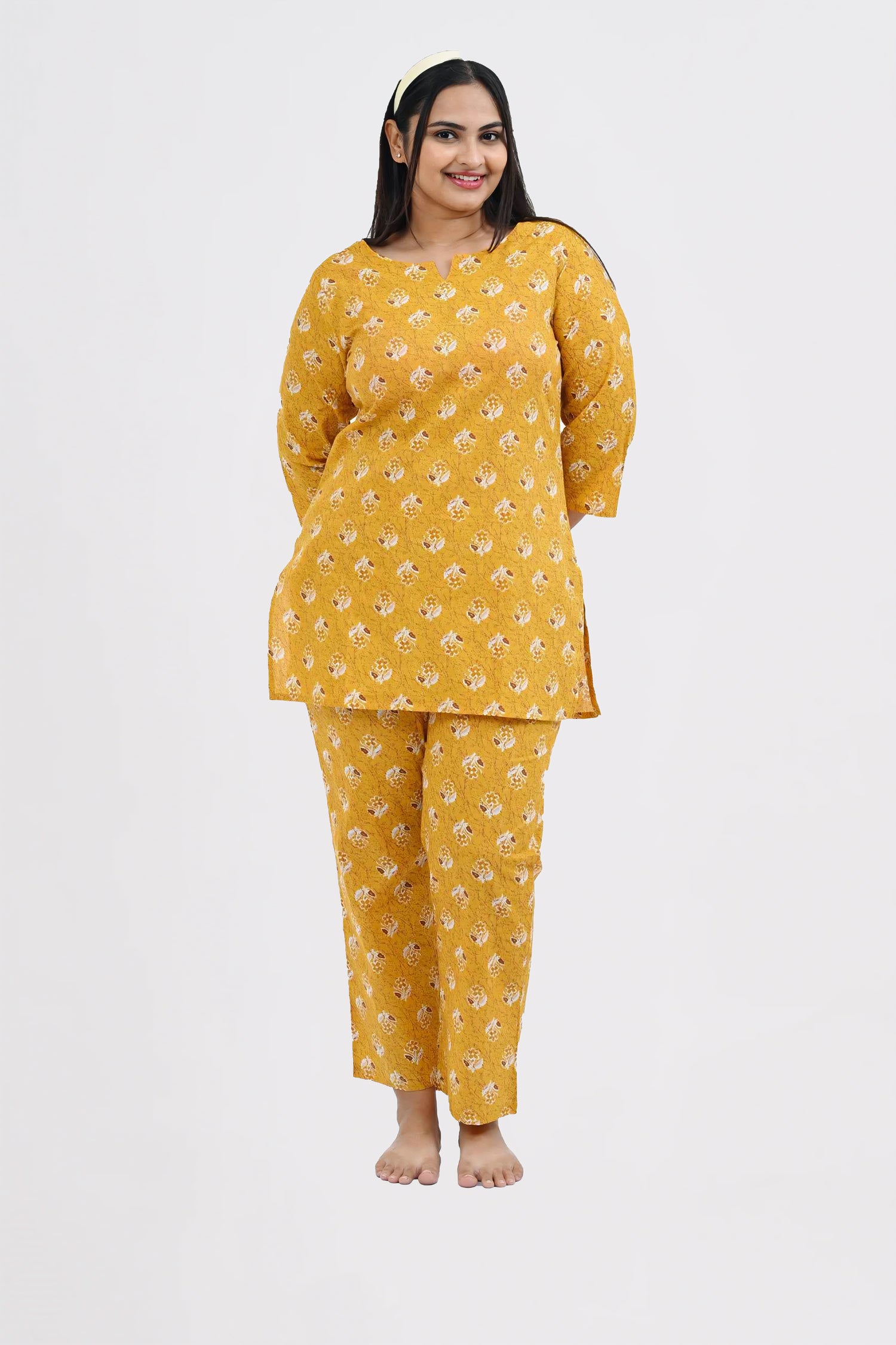 Fire Bush Cotton Printed Pyjama Set