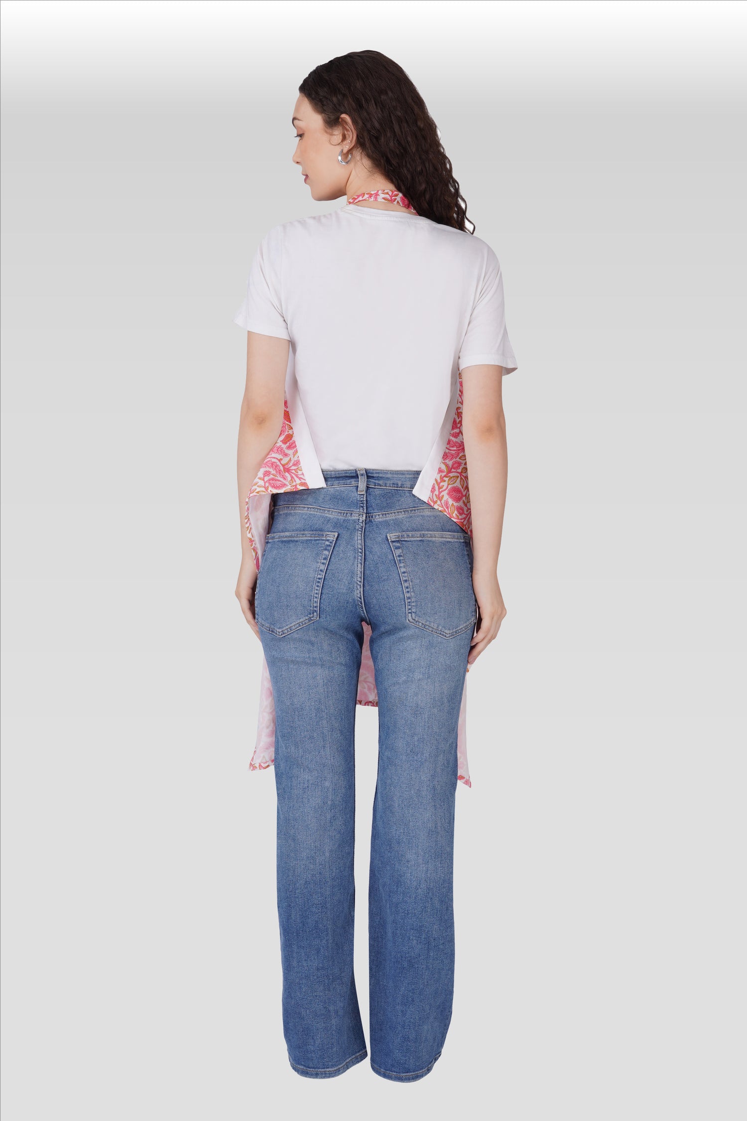 Flamingo Pink Cotton Printed Feeding Apron