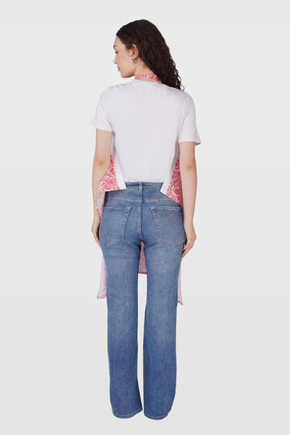 Flamingo Pink Cotton Printed Feeding Apron