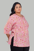 Flamingo Pink Plus Size Cotton Printed Kurti