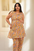 Floral Maternity and Feeding Kurta Set in Peach